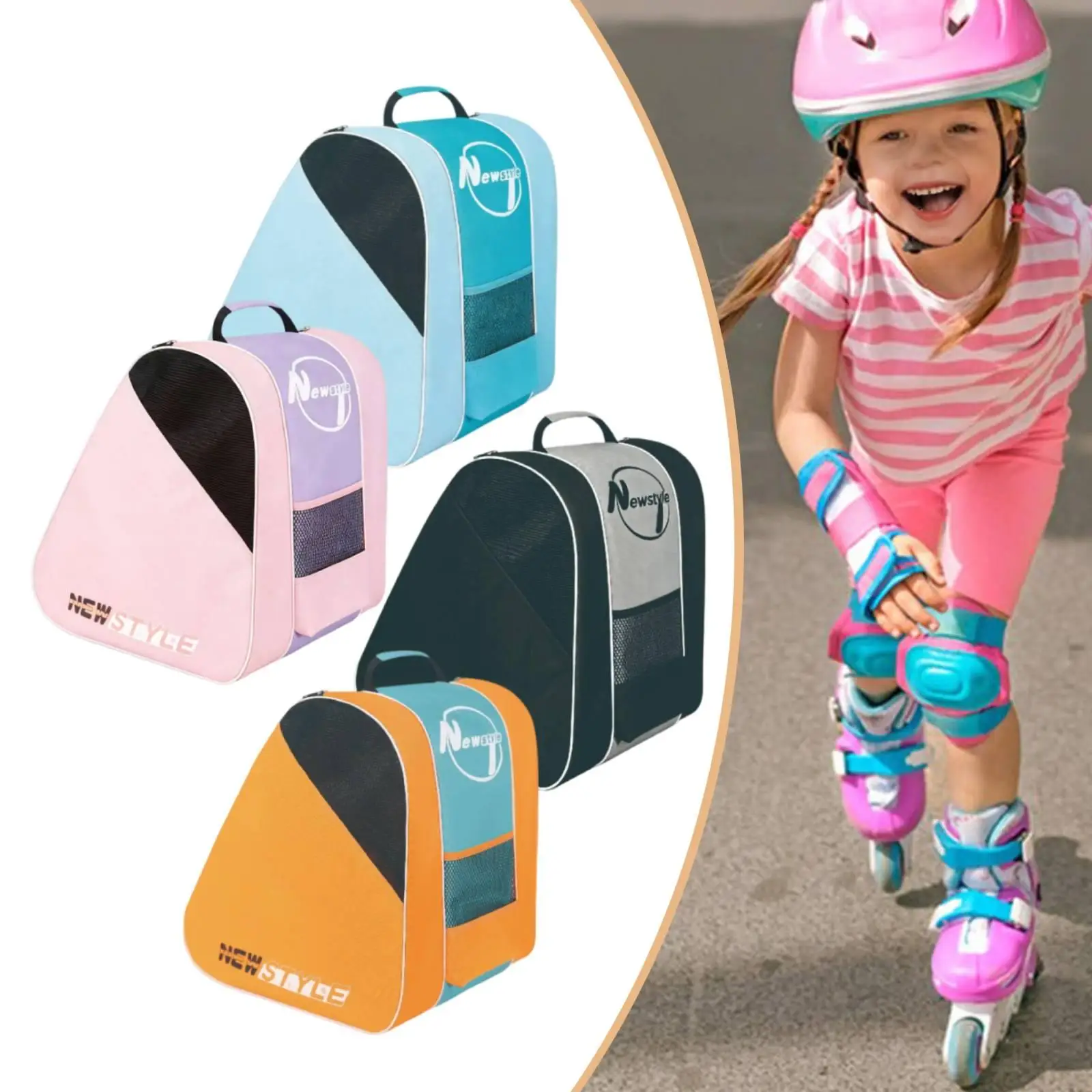 Lightweight Portable Artistic Skates Bag Three Compartment Storage Organizer for Practice Competition
