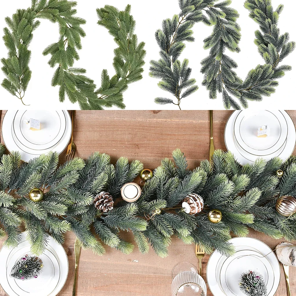 

Christmas Pine Cypress Garland Artificial Greenery Wreath Vine Rattan Christmas Decoration Holiday Indoor Outdoor New Year Decor