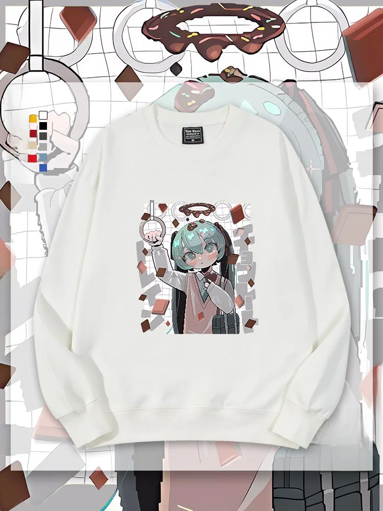 

Пиксельный свитшот в стиле мультфильма с круглым вырезом, молодежный, модный, для детей, верхняя одежда