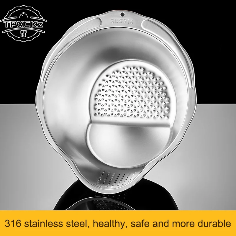

Rice Washer Strainer Bowl 316 Stainless Steel Rice Washing Bowl Rice Sieve Colander Fruit And Vegetable Strainer Kitchen Tools