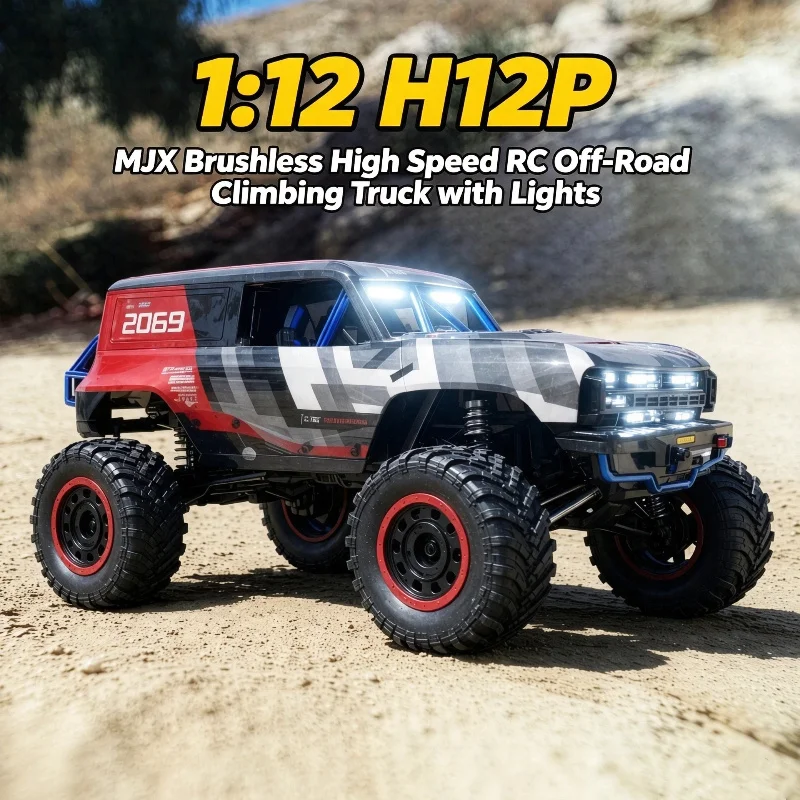 Hot 1:12 Remote Control MJX H12P Brushless Simulation Electric 4WD RC High-Speed Off-Road Climbing Vehicle Model Toy With Lights