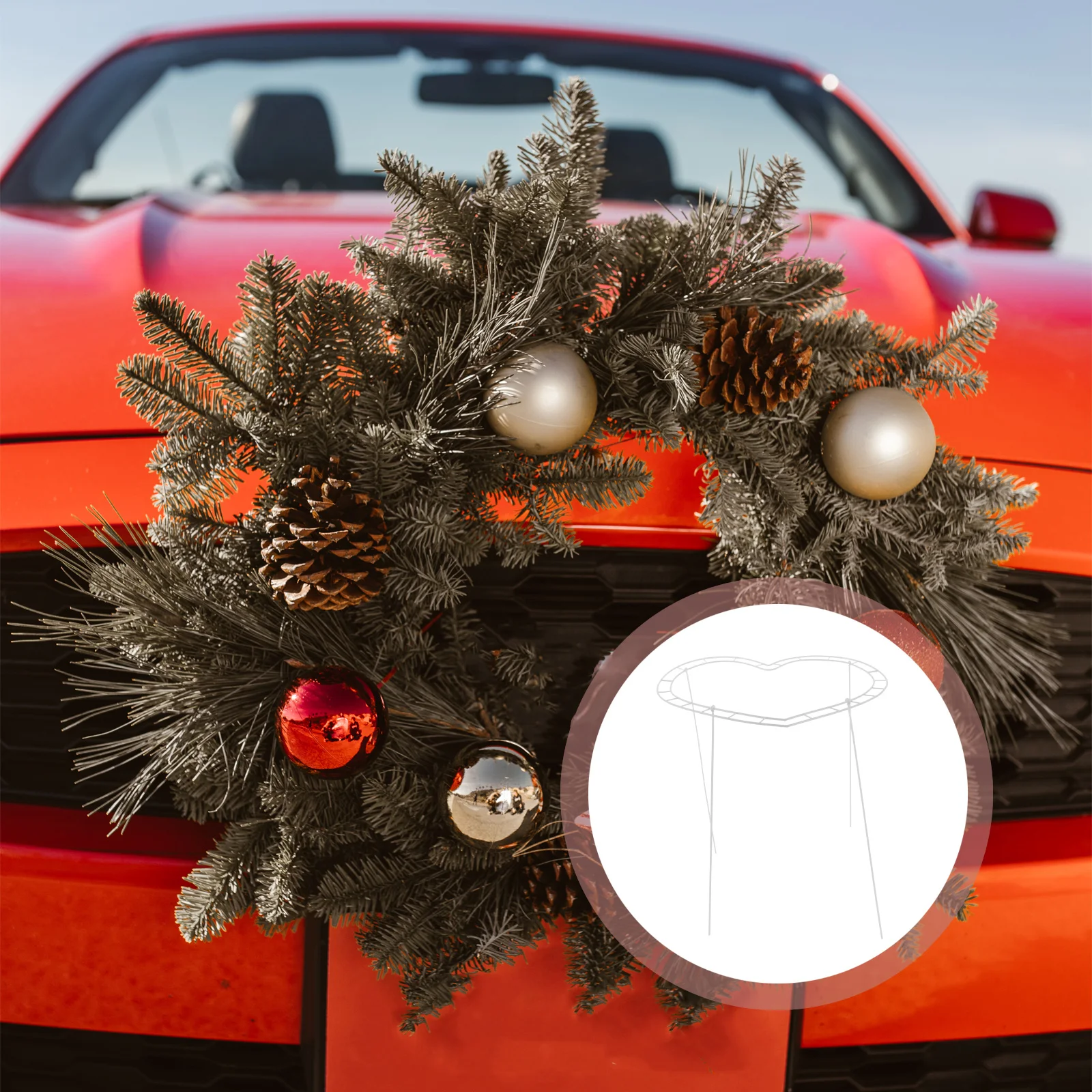 

6Set Packaging Flower Arrangement Frame Heart Shaped Plastic Wreath Base for DIY Crafts Wedding Holiday Party Decoration Floral