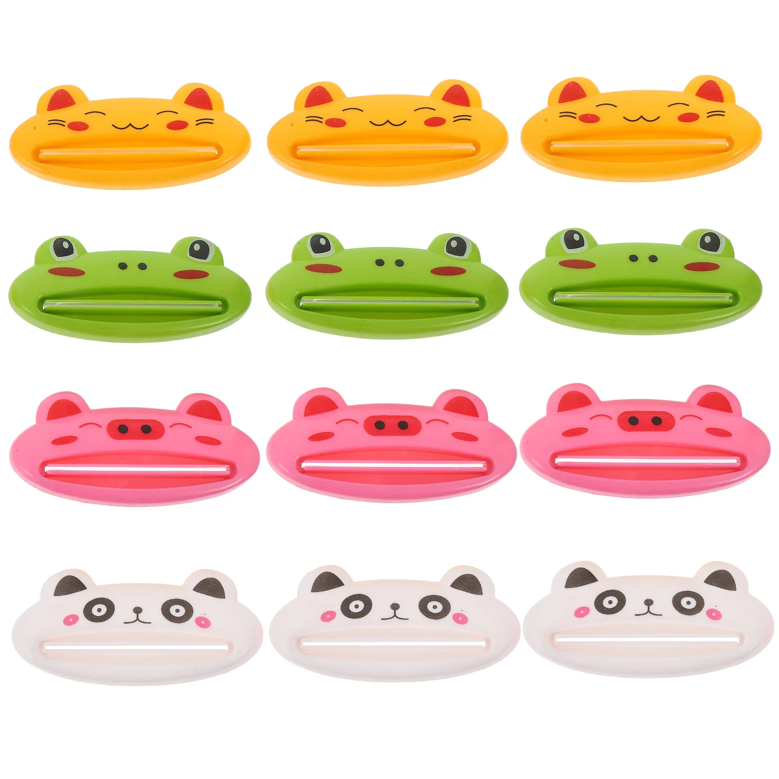 12 قطعة الاطفال دليل معجون الأسنان عصارة الكرتون الحيوان تصميم أنبوب عصارة حامل للحمام السفر موزع متعدد الوظائف #5