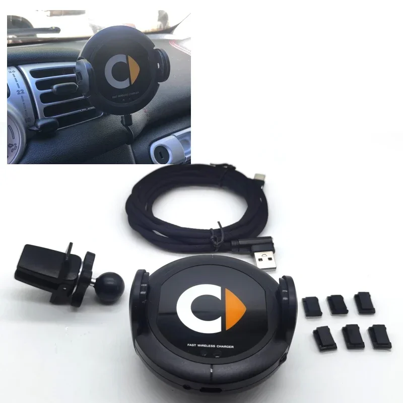 Support de téléphone pour voiture intelligente Mercedes Benz, modèle 453 451, charge sans fil automatique, support rapide pour chargeur Qi 10W, accessoires de voiture