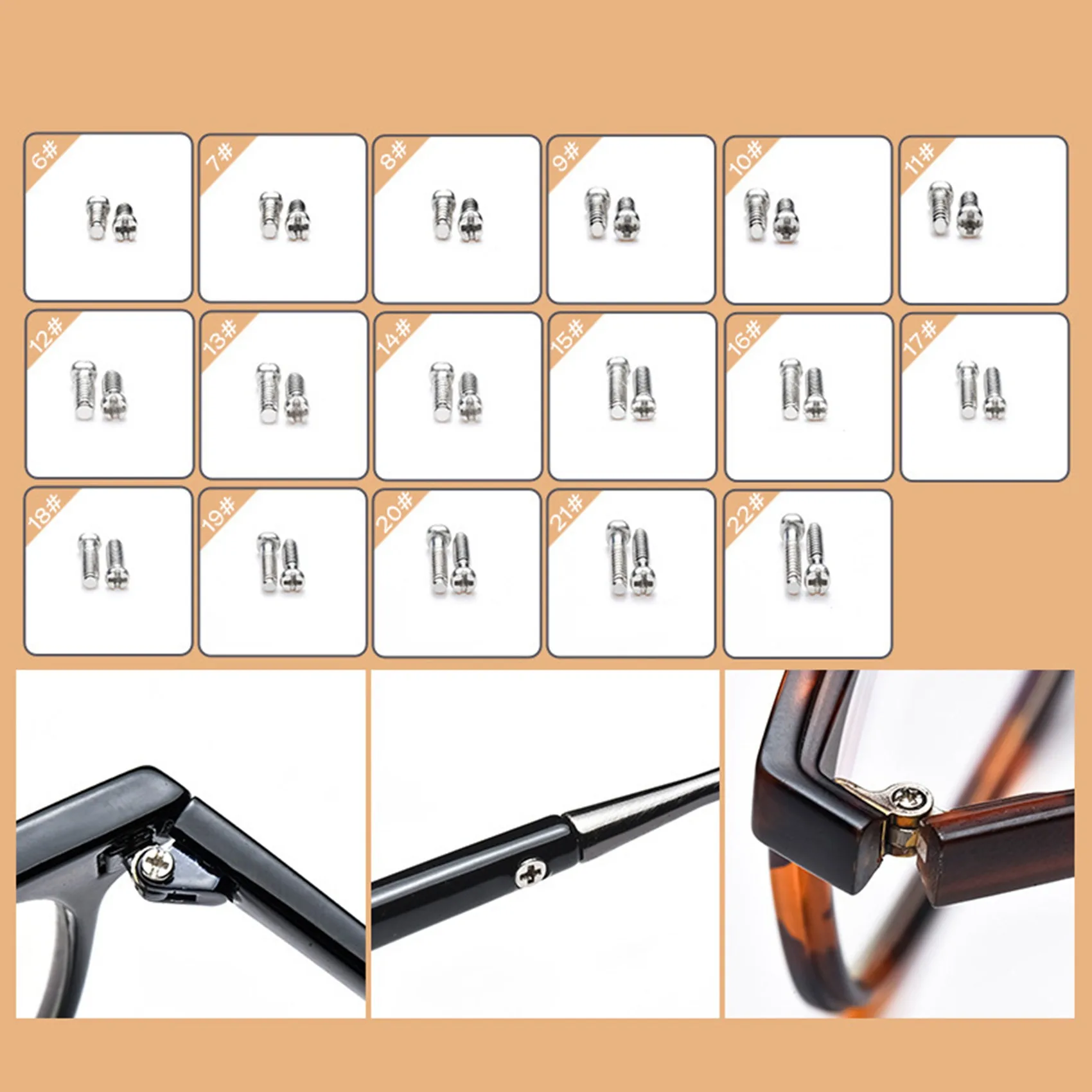 N82R 2X Eyeglass Sunglass Repair Kit With Screws Tweezers Screwdriver Tiny Mini Screws Nuts Assortment Repair Nose Pads