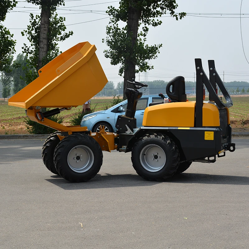 

Customized Articulated 1.3 ton 4x4 Site Dumper Self Loading Bucket Mini Truck Wheel Dumper for Sale