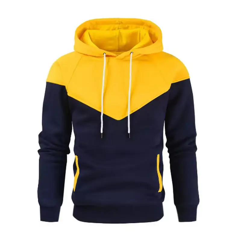 Einfarbiger Herren-Hoodie aus Fleece, warmer Herren-Sweatshirt, modischer Street-Casual-Herren-Pullover, lockerer, atmungsaktiver Jumper, Marken-Hoodie – Detail 2