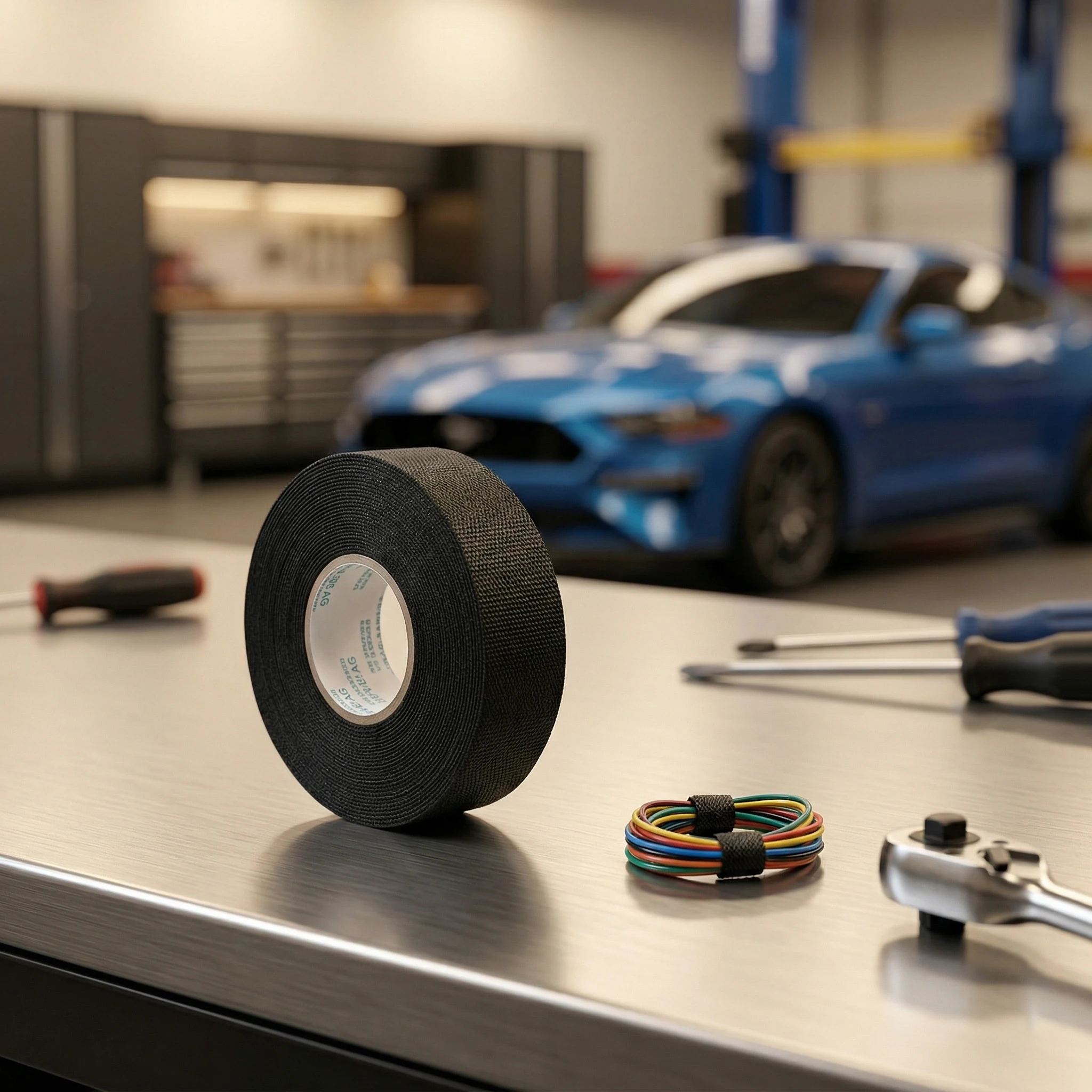 A Roll Adhesive Cloth Fabric Tape Cable Looms Wiring Harness For Car Auto Black Wiring Harness