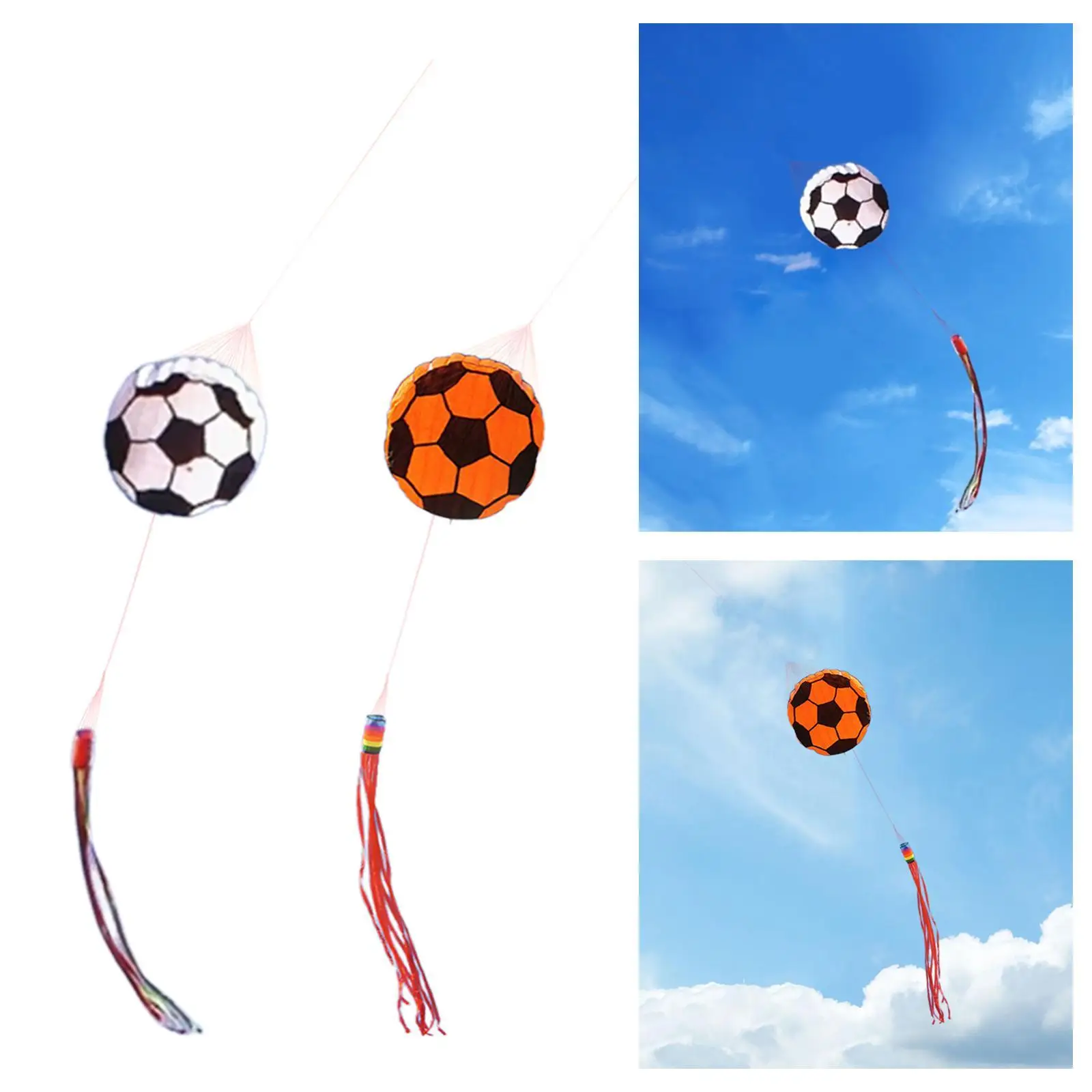 Fußball-Drachen, 1,5 m, mit Drachenschnur, riesige Größe für Park, Kinder, Strand