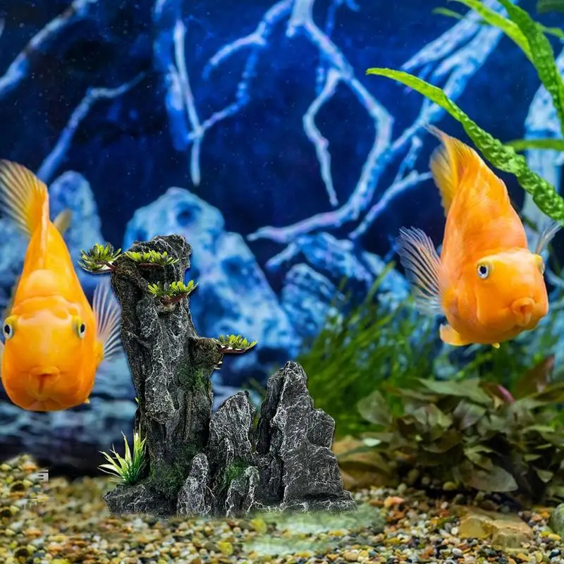 

Landscape Fish Tank Decorations Realistic Aquarium Rocks Decor Artificial Mountain Cave Decorative Mountain Aquarium Cave For