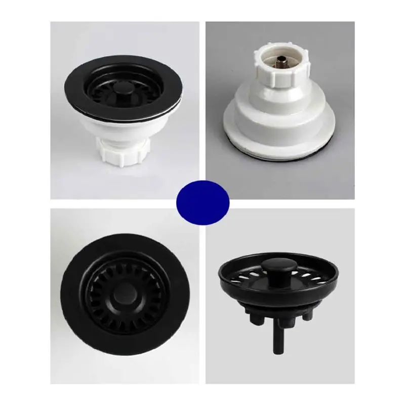 ABFS Kitchen Sink Drain Assembly with Strainer Basket Drain Stopper Diameter 114mm for Kitchen Quartz Stone Sink
