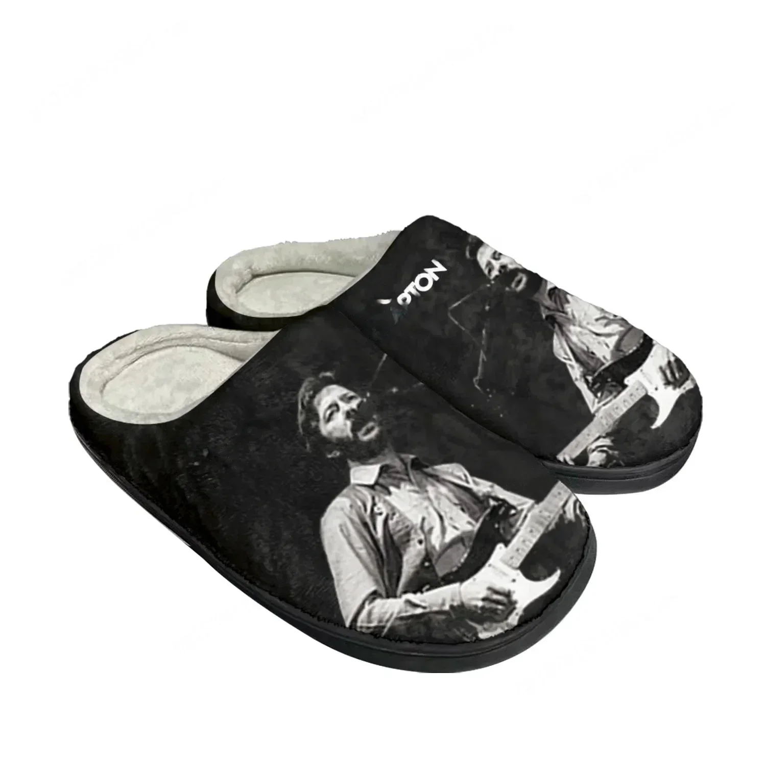 Pantuflas Personalizadas de Algodón con Diseño de Eric Clapton, Músico de Rock, para Hombre y Mujer, Sandalias de Peluche para Dormitorio, Pantuflas Térmicas para Mantener el Calor