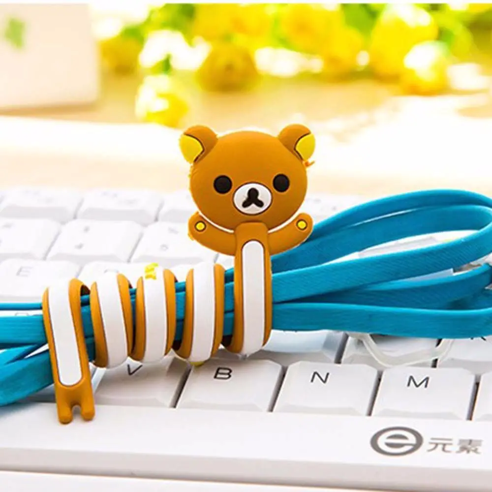 Cable Cartoon PVC Cable Clip Wire Holder Cord Organizer Headphone Earphone Cable Organizer Cable Clamp Wire Winder Cable Winder