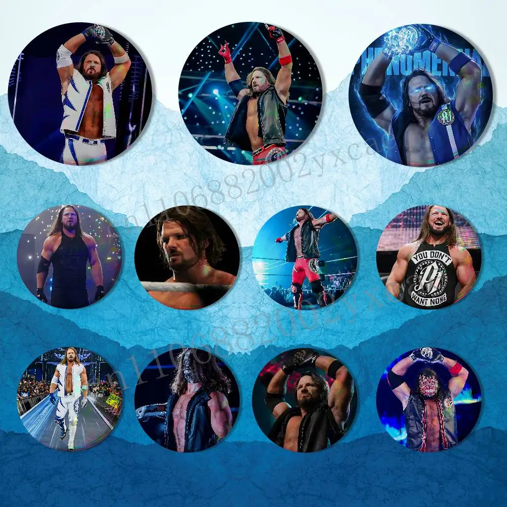 

P-Phenomenal One A-AJ Styles Laser reflective round badges pins bag clothing decorations collectibles gifts for friends