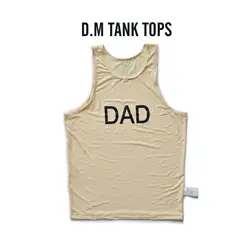 Boys' Sexy Transparent Tank Top Ice Silk Thin, Smooth, Quick-Drying DAD Letter Personalized Strap Home Tight Sleeveless