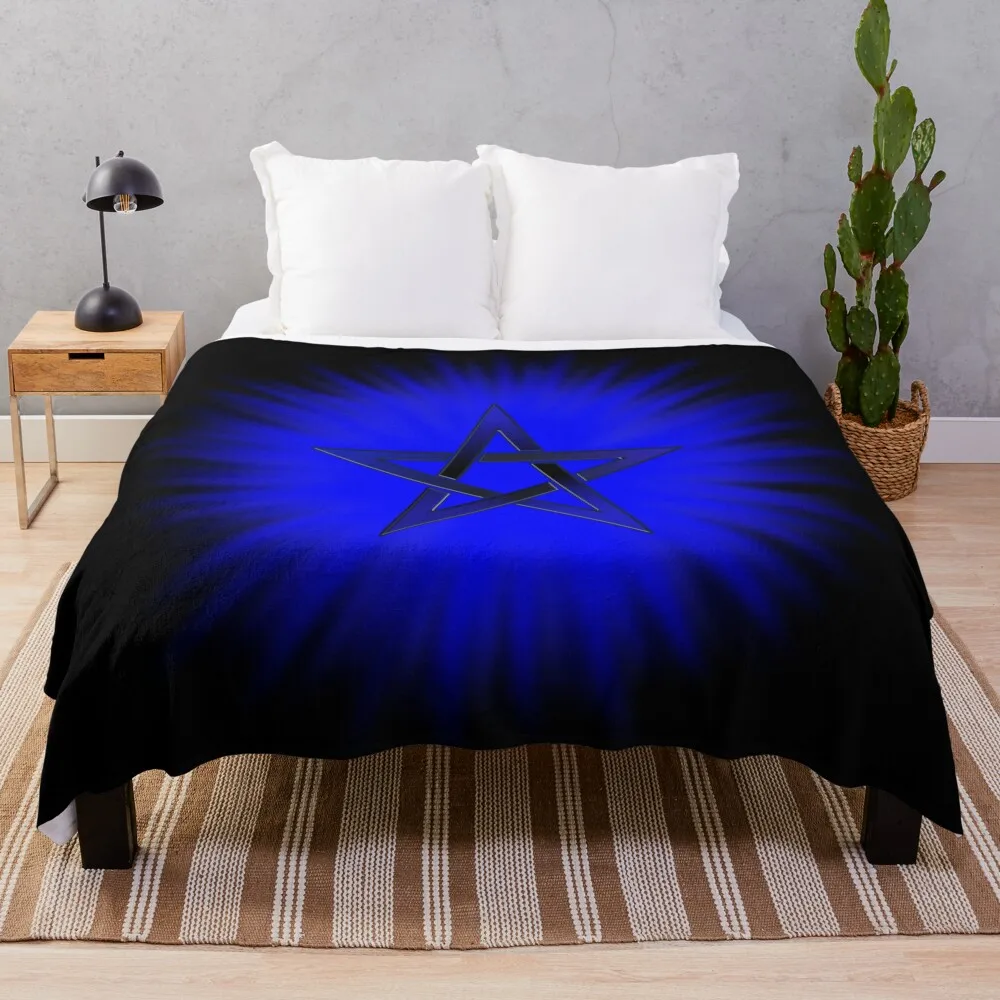 Blue Star Pentagram Throw Blanket blankets and throws warm for winter Stuffeds Hairys Blankets