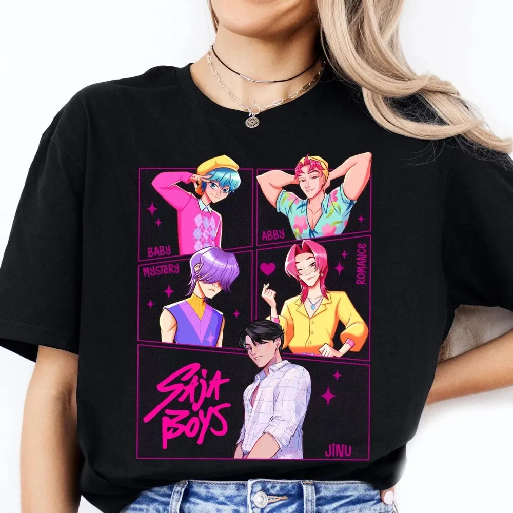 

Kpop Saja Boys T-Shirt Kpop Demon Hunters Tee Demon Hunters Merch T-Shirt Clothing Graphic Short Sleeve Men Women All-Season