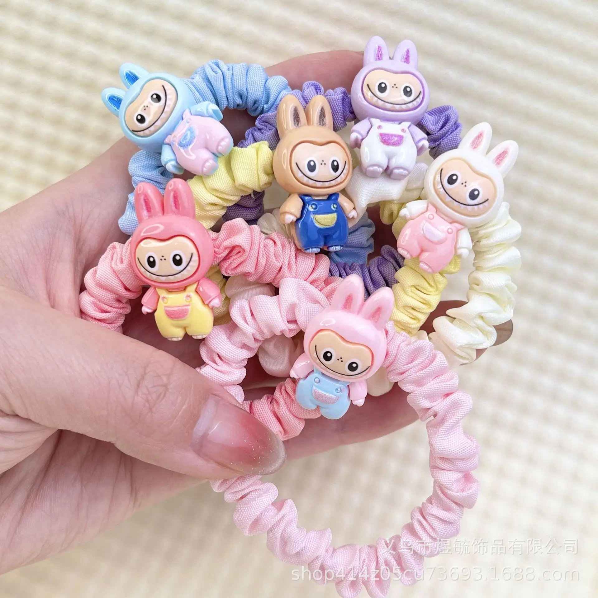

Cartoon Labubu Hair Ropes Cute Anime Labubu Women Elastic Hair Circle Hair Accessories Ponytail Kawaii Girls Holiday Gifts