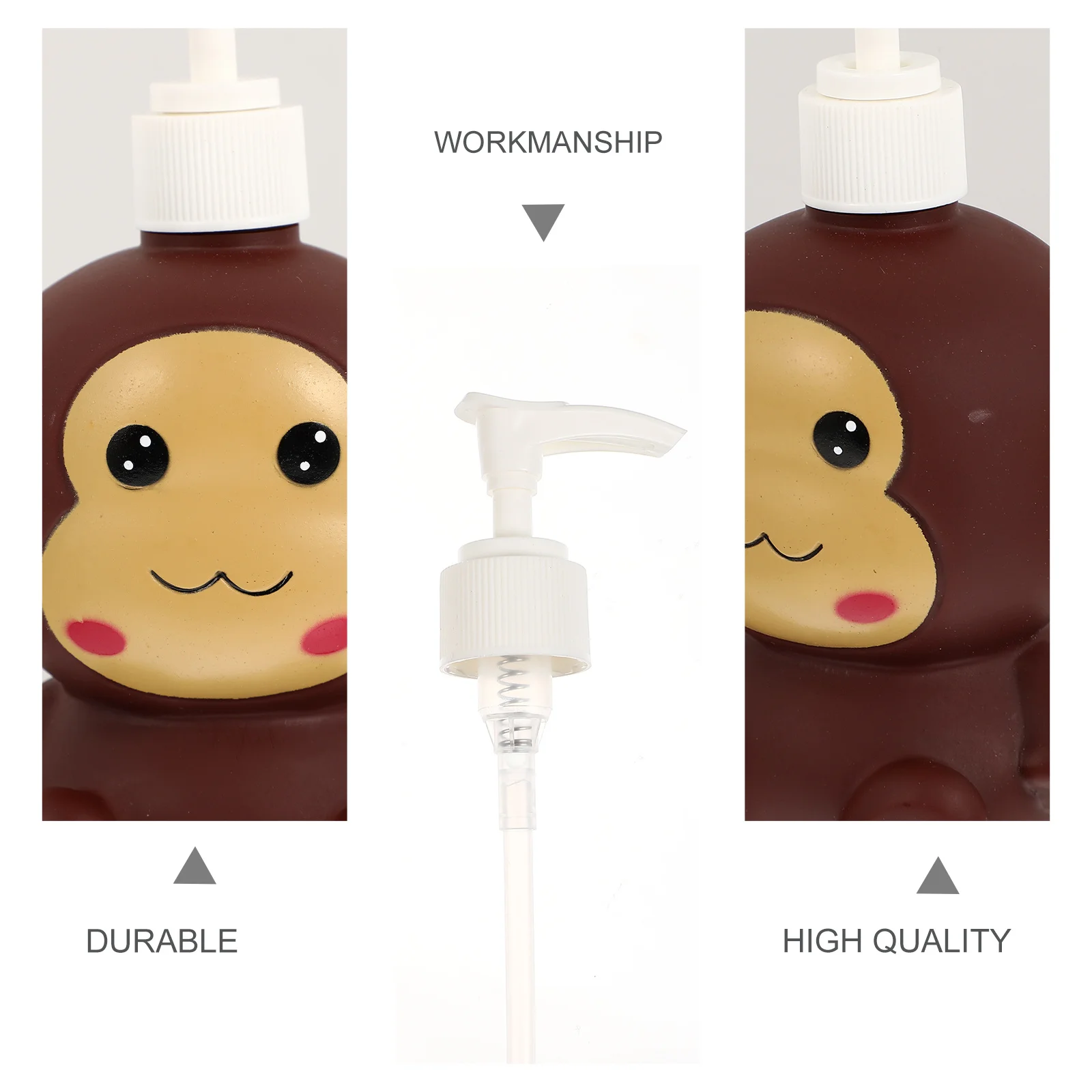 

1pc Cartoon Monkey Lotion Dispenser Bottle Reusable Press Pump For Shampoo Body Wash Shower Gel Empty Bathroom Container