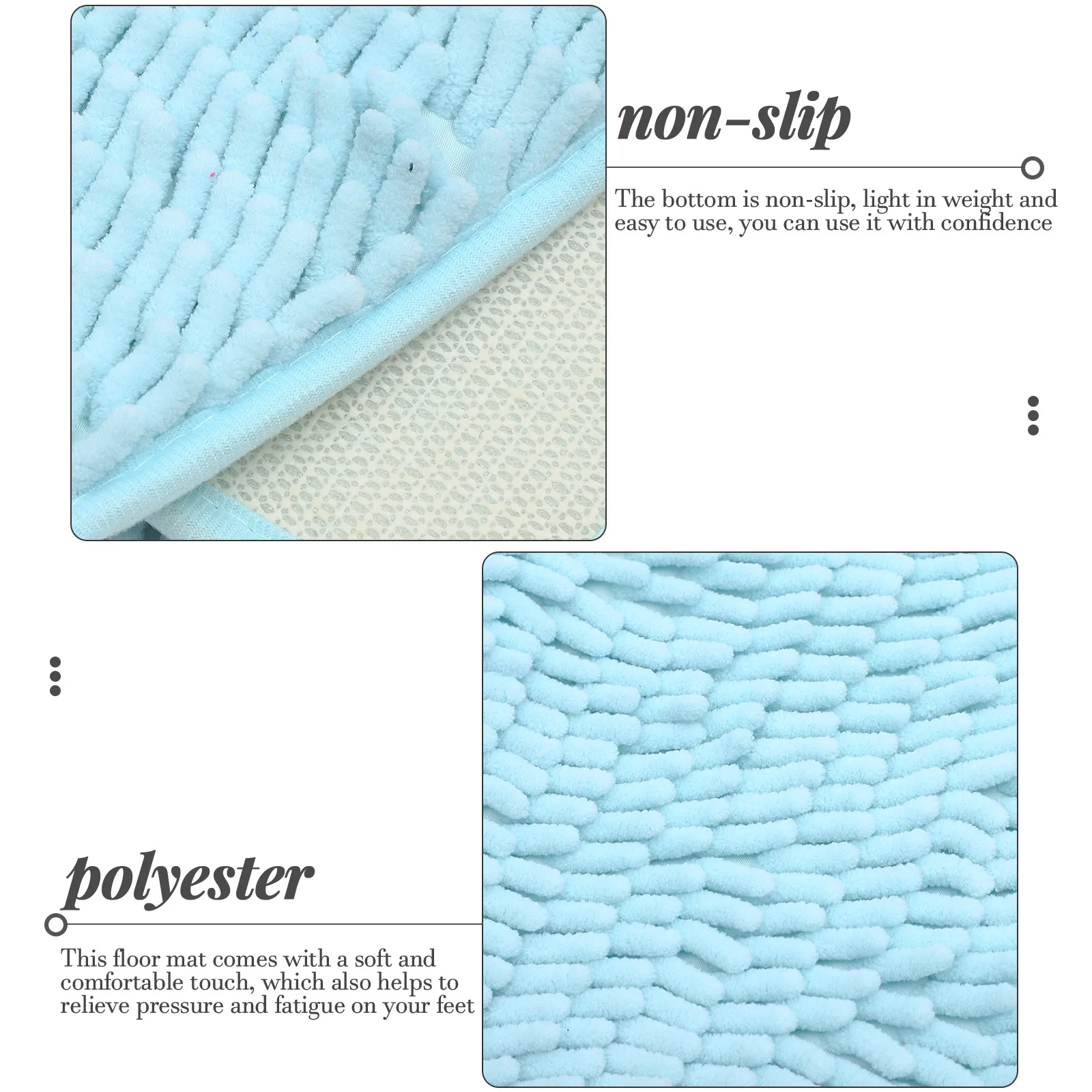

Bathroom Floor Mat Water Absorbent Runner for Rug Shower Anti Slip Mats Soft Non