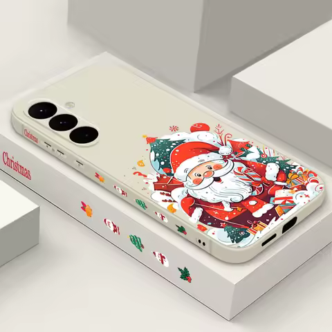 Santa Claus Pattern Christmas Case For Samsung Galaxy A56 A36 A16 A55 A35 A15 A54 A17 5G S21 FE S22 S23 S24 Plus S25 Ultra Capa