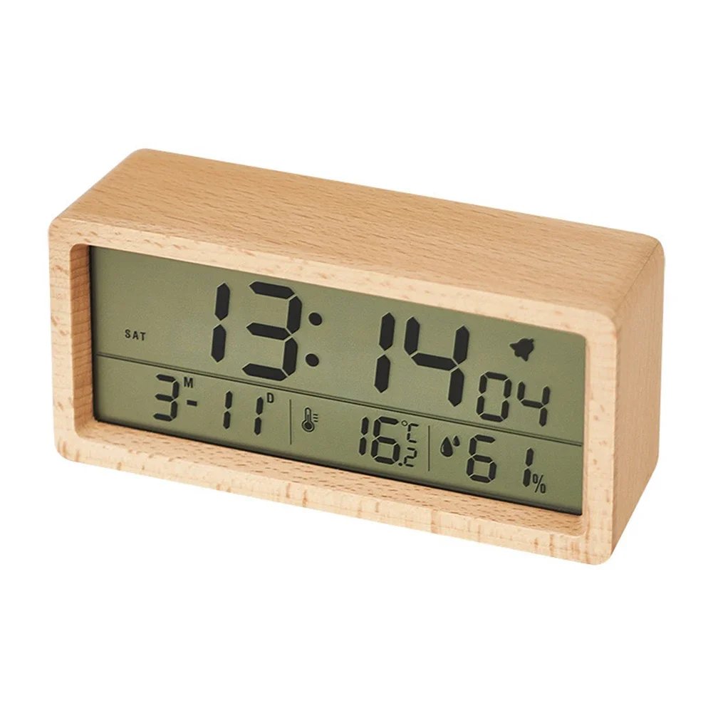 

Snooze Alarm LED Clock 12 24 Hour Format Backlight Feature Humidity Display Multifunctional Display Clock With Backlight
