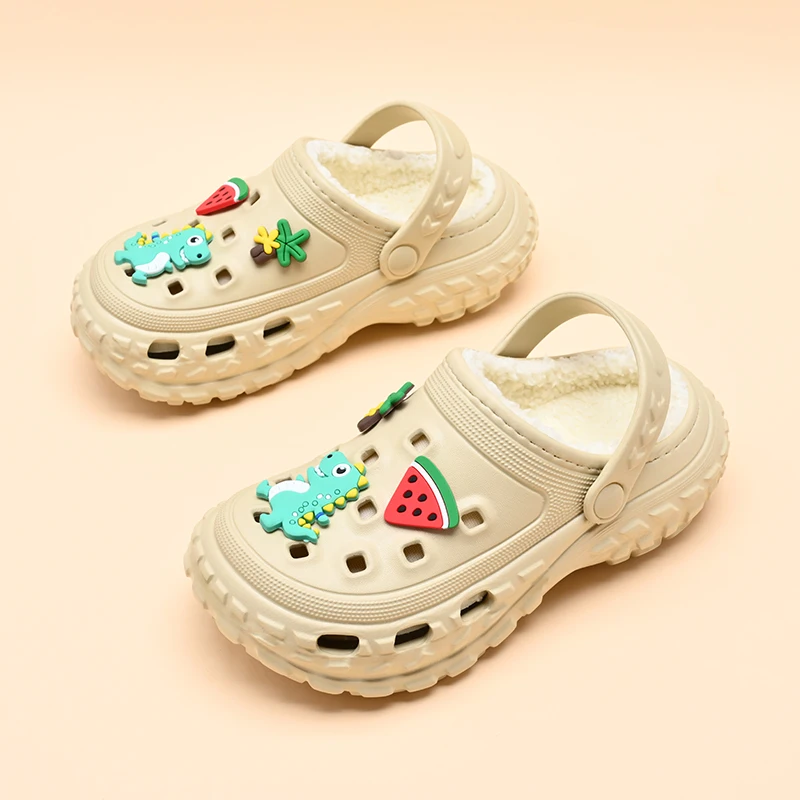 Winter Children Slipper Boy Plush Flats Indoor House Shoes Sneaker Fashion Cartoon Cotton Warm Clogs for Boy Sandals Shoes