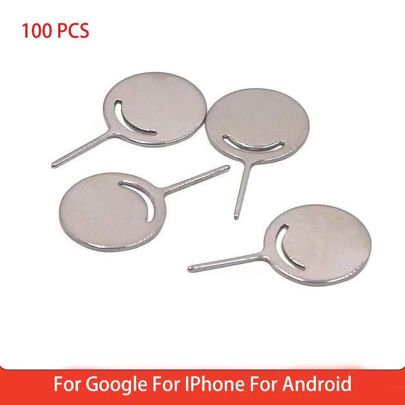 100 PCS Sim Card Tray Removal Eject Pin Key Tool Stainless Steel Needle For Google For IPhone For Android