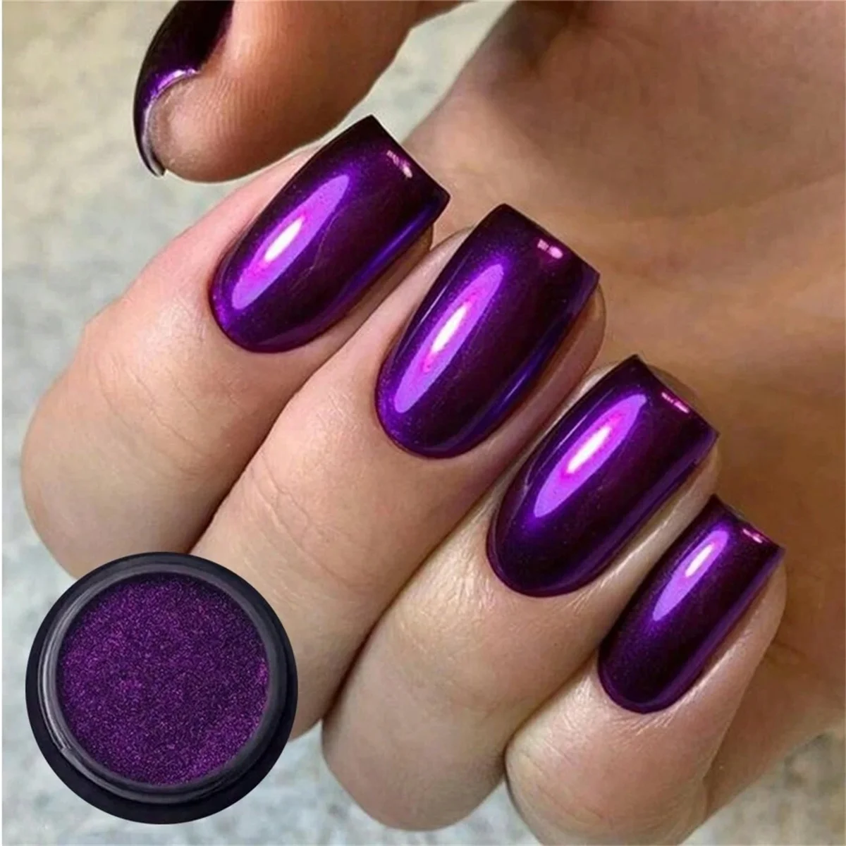 1pc Kürbis Magie Spiegel Pulver Chrom Nagel Pulver Holographische Laser Farbe Nagel Pulver Funkelnden Nail art Creation Werkzeug – Detail 7