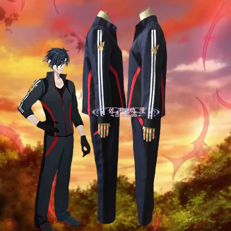 Shokudaikiri Mitsutada Black Red Sport Costume Cosplay Touken Ranbu Shokudaikiri Mitsutada Cosplay Athletic Wear Custom Made