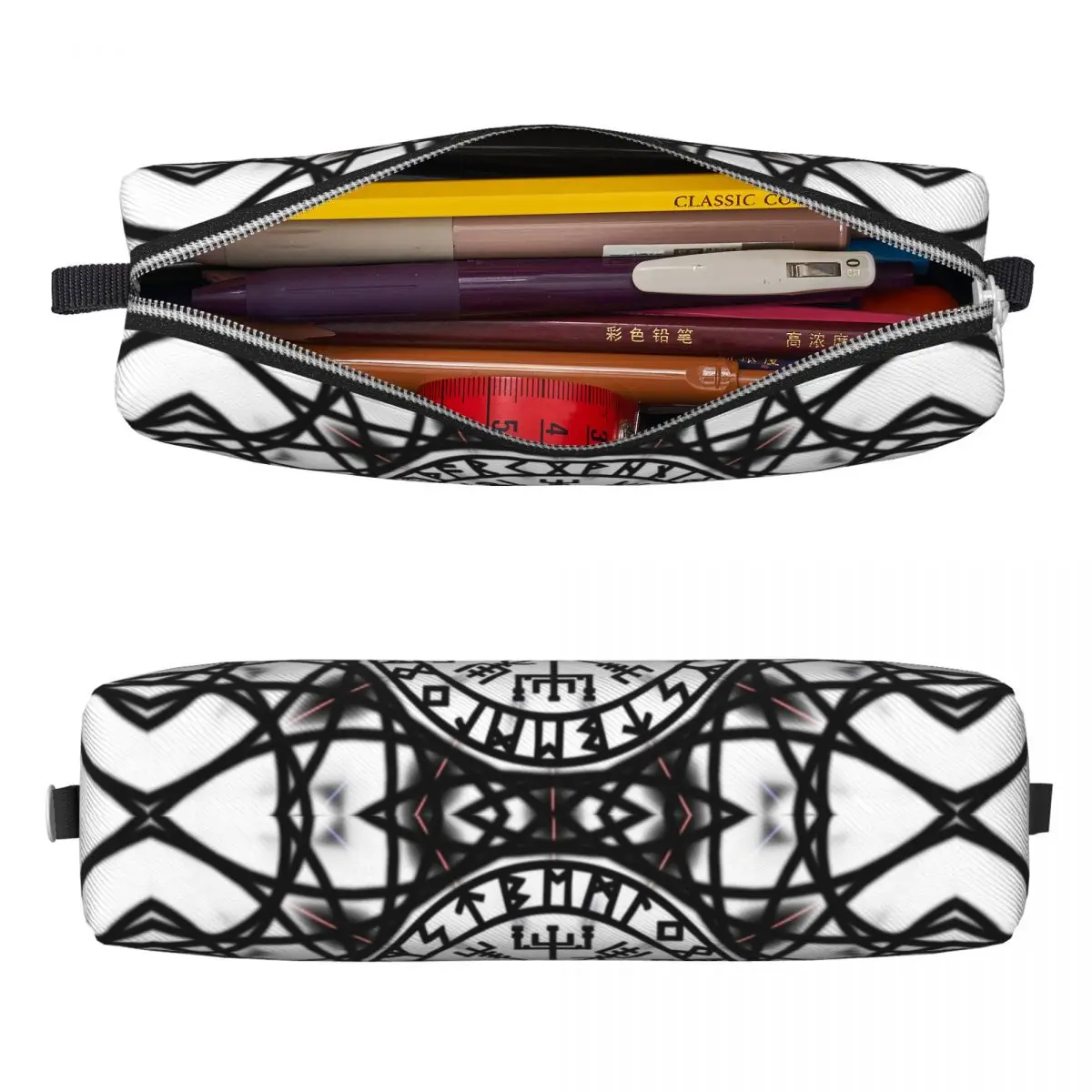 Vegvisir Futhark Runes Viking Symbol Pencil Cases Creative Pen Box Bag Student Large Storage Students School Gifts Pencil Box