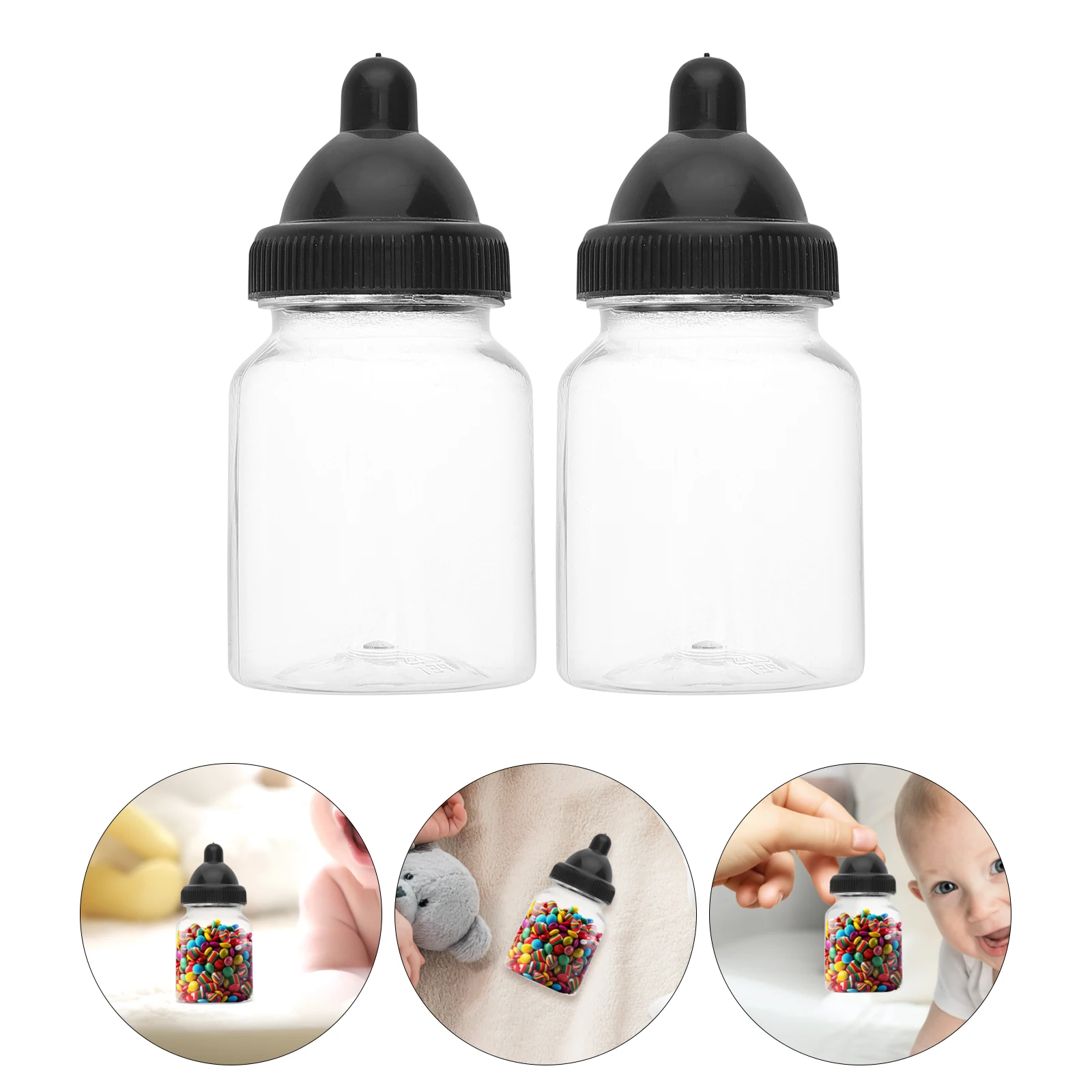 12Pcs Baby Bottle Candy Box Candy Bottles Baby Shower Game Decorative Plastic Container Party Favors Prizes Boxes for Kids Gift