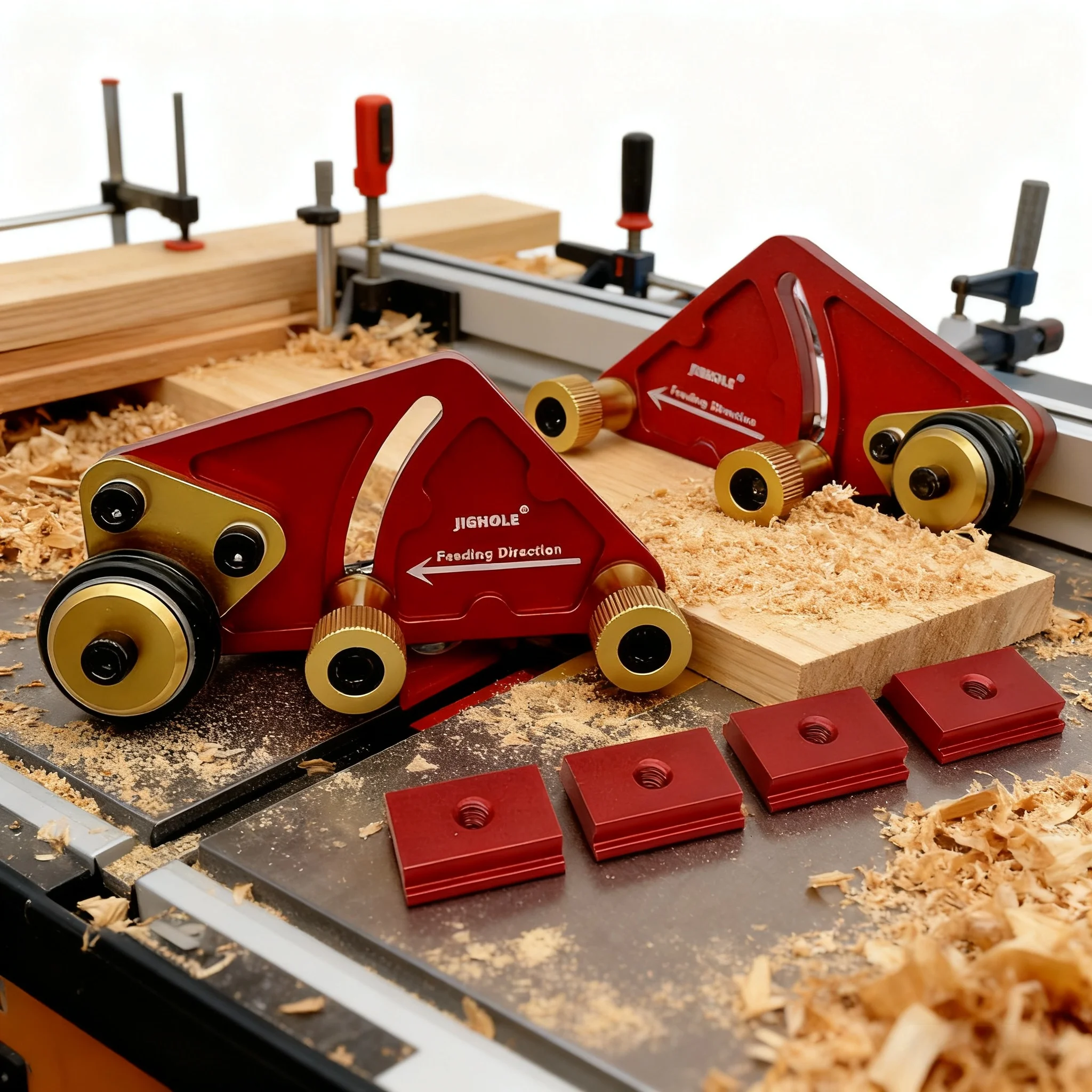 Adjustable Roller Featherboard for Table Saw Feeder, Polyurethane Woodworking Safety Tool Kit Versatile Pushing Device for Rail