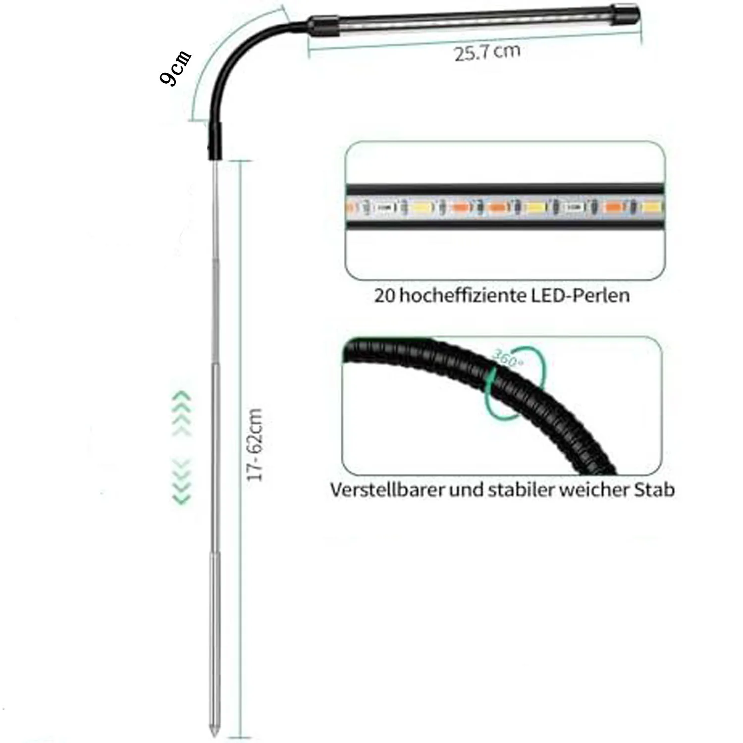 Lampe horticole de croissance LED, 3 couleurs, USB, DC 5V, intensité variable, pour culture hydroponique, plantes