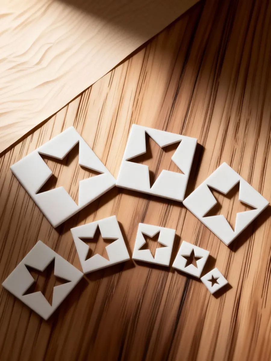 8Pcs Star Stencils for Painting Drawing Stencils Set DIY Craft Template Plastic Reusable Washable Hollow Stars Stencil for