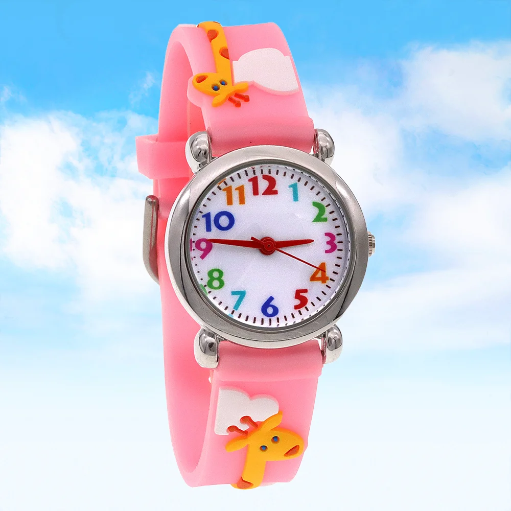 Kids Fashionable Silicone Strap Wristwatch Birthday Gift Timepiece for Boys & Girls