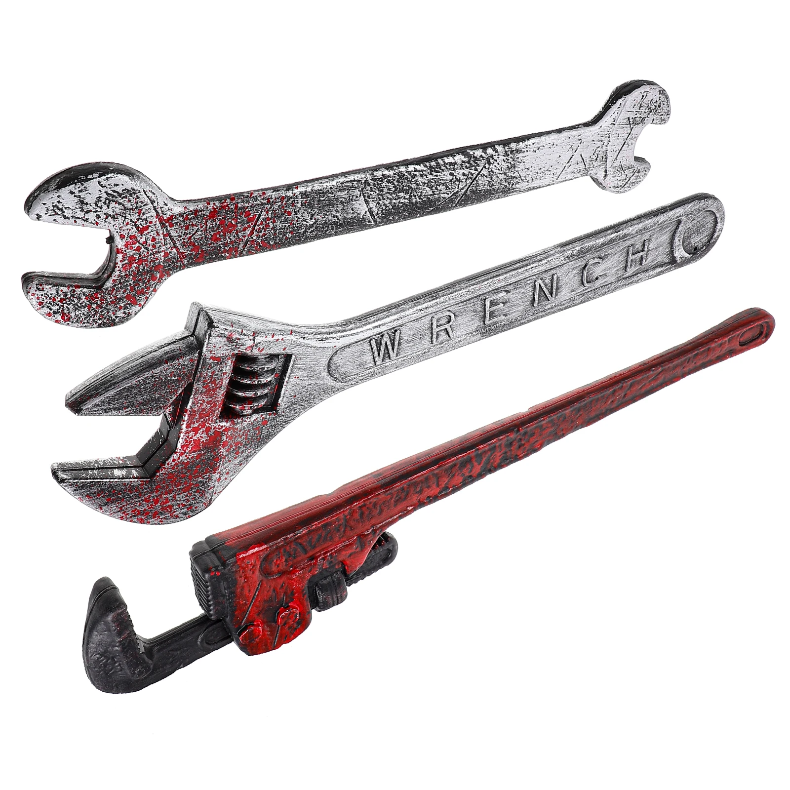 

3 Pcs Fake Wrench Props Toy Halloween Supply Wrenches Tools Diy Decorations Cosplay