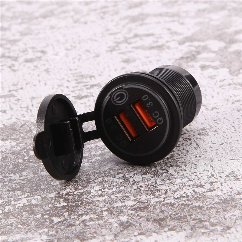 

12V 36W Quick Charge 3.0 Dual USB Car Charger USB Fast Charger With Switch For Boat Motorcycle Truck Sedan