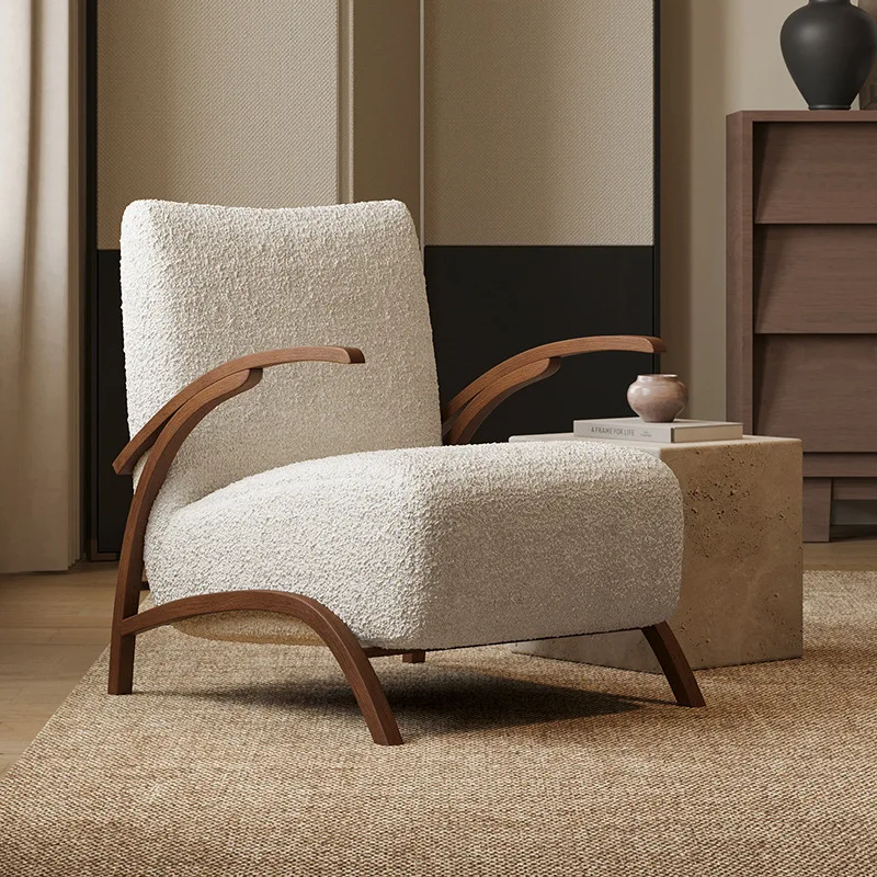 Reproduction designer french retro cream style living room single sofa