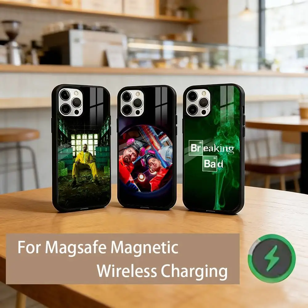 

B-Breaking B-Bad H-Heisenberg Phone Case For iPhone17,16,15,14,13,12,11 Plus,Pro Magnetic with Magsafe Wireless Charging