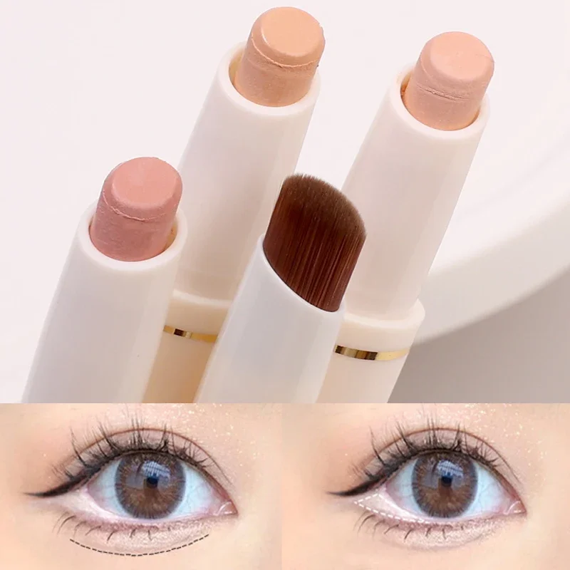 Double-ended Matte Concealer Pen Lasting Waterproof Full Coverage Acne Marks Concealer Lying Silkworm Pen Korean Makeup Cosmetic