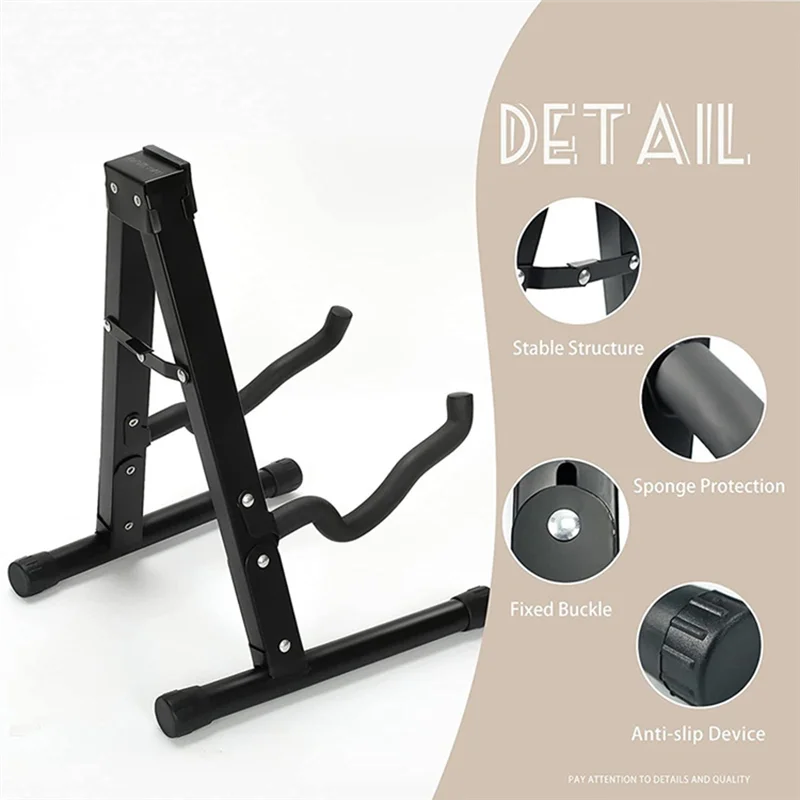 

1 Piece Folding Folk Guitar Stand Wooden A-Type Vertical Floor Electric Guitar Stand