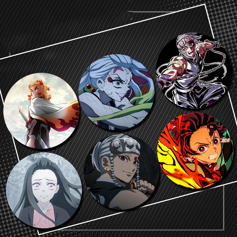 

Japanese Anime Kamado Tanjirou Kamado Nezuko Button Pin Cartoon Character Cute Brooch Badge Bag Decor Fans Collect Friends Gift