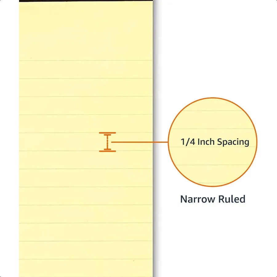 50 sheet Narrow Ruled Lined Writing Note Pad 5 inch x 8 inch 12 Pack Canary