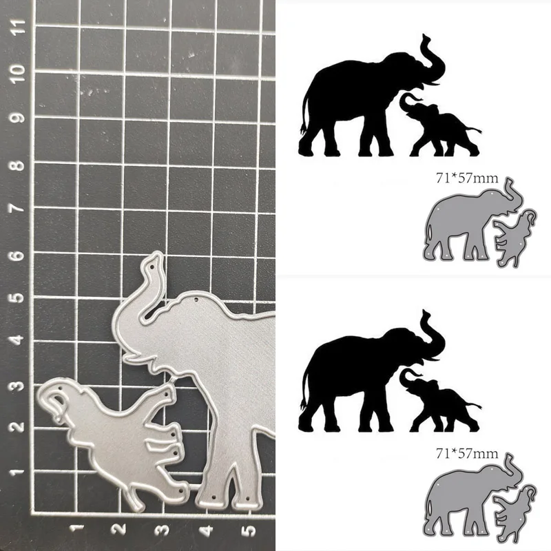 

Elephant Animal Metal Cutting Dies Stencil Scrapbook Diy Album Stamp Paper Card Embossing Decor Craft Knife Mould