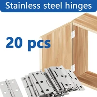 Juego de bisagras planas de 20 piezas para gabinetes, puertas y cajas de hierro, bisagras de puertas de acero inoxidable a prueba de herrumbre y resistente a la corrosión, herrajes para muebles para el hogar, adecuados para cobertizos, ventanas, vallas y puertas de granero, incluidas tornillos, fáciles de instalar.