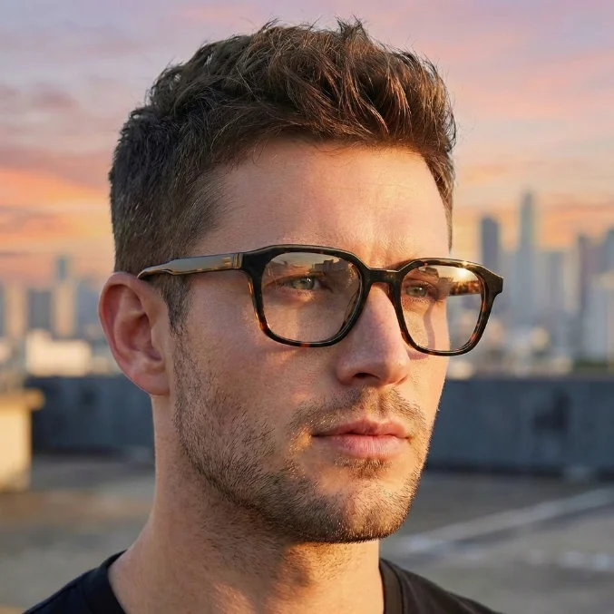 ZENOTTIC Magnetic Clip-on Square Prescription Glasses For Unisex Polarized UV400 Protection Optical SunGlasses