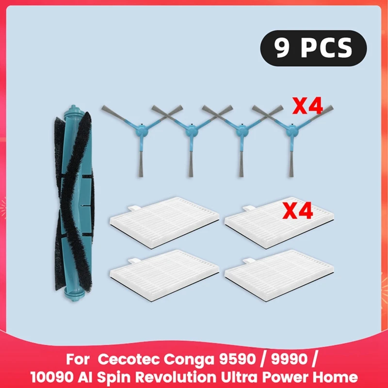 Para cocotec conga 9590/9990/10090 ai spin revolução ultra power casa peças de reposição filtro principal escova lateral saco pó