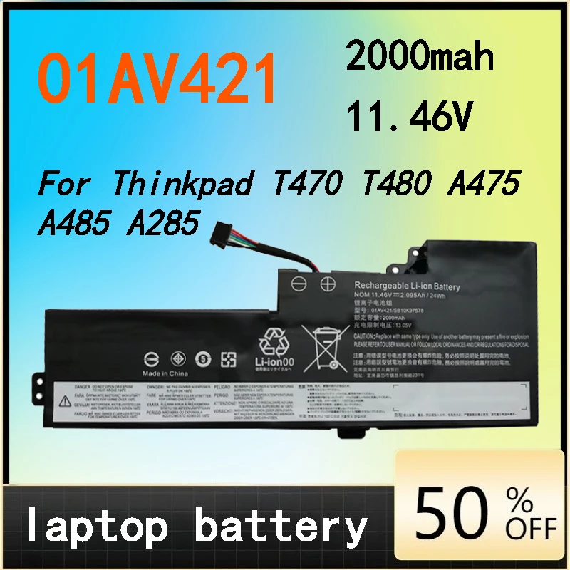 

01AV421 2000mah Internal Battery for Lenovo ThinkPad T470 T480 A475 A485 A285 01AV489 01AV420 01AV419 01AV489 SB10K97576 97578