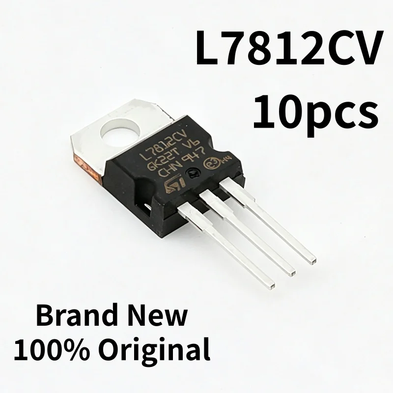 10pcs 100% brand new original L7812CV TO-220 straight insertion three terminal voltage regulator LDO linear 7812